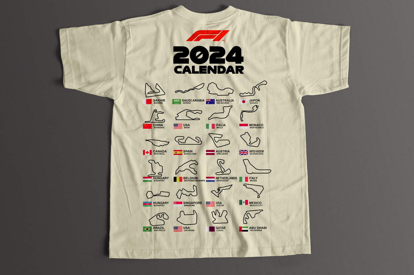 Playera Calendario F1 2024